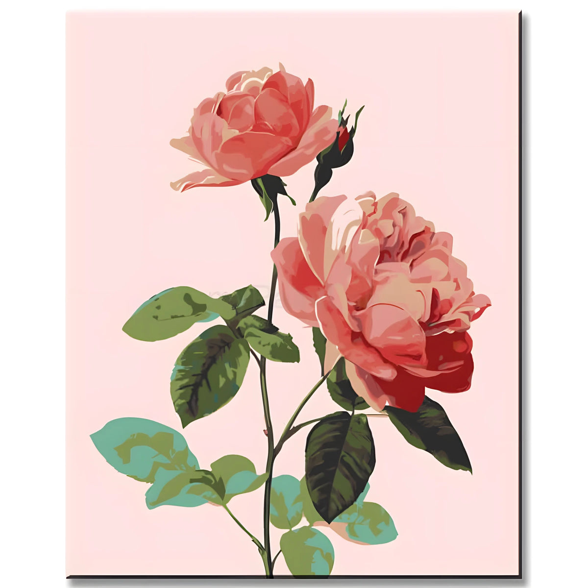 Malen nach Zahlen Blumen Rosa Rose