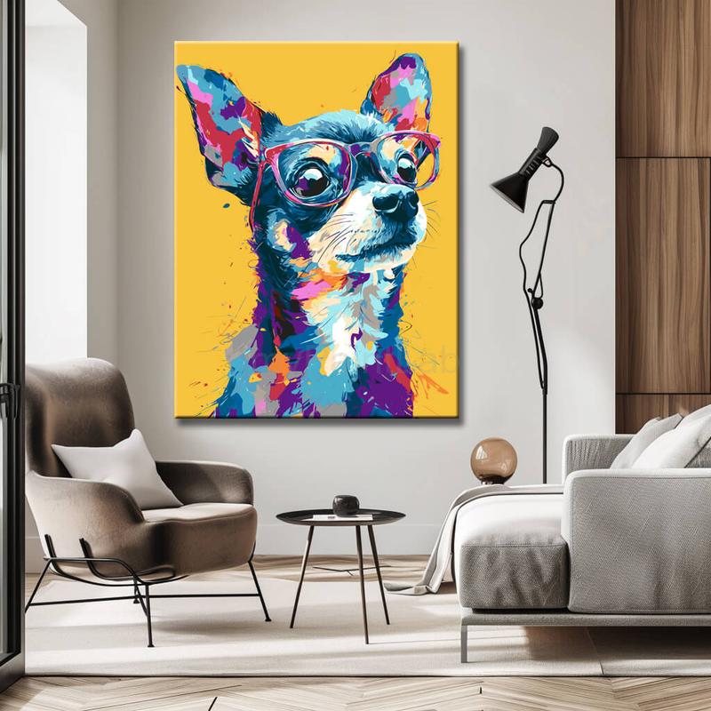 Malen nach Zahlen Chihuahua abstrakt