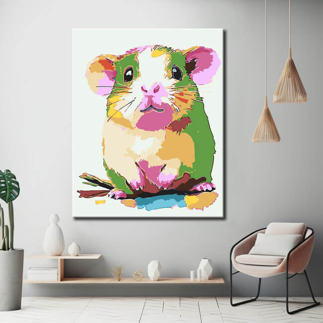 Malen nach Zahlen Tierkunst Hamster abstrakt