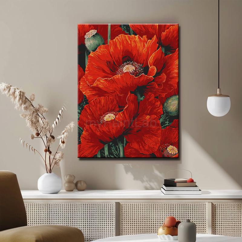 Bilder Malen nach Zahlen MohnBlumen