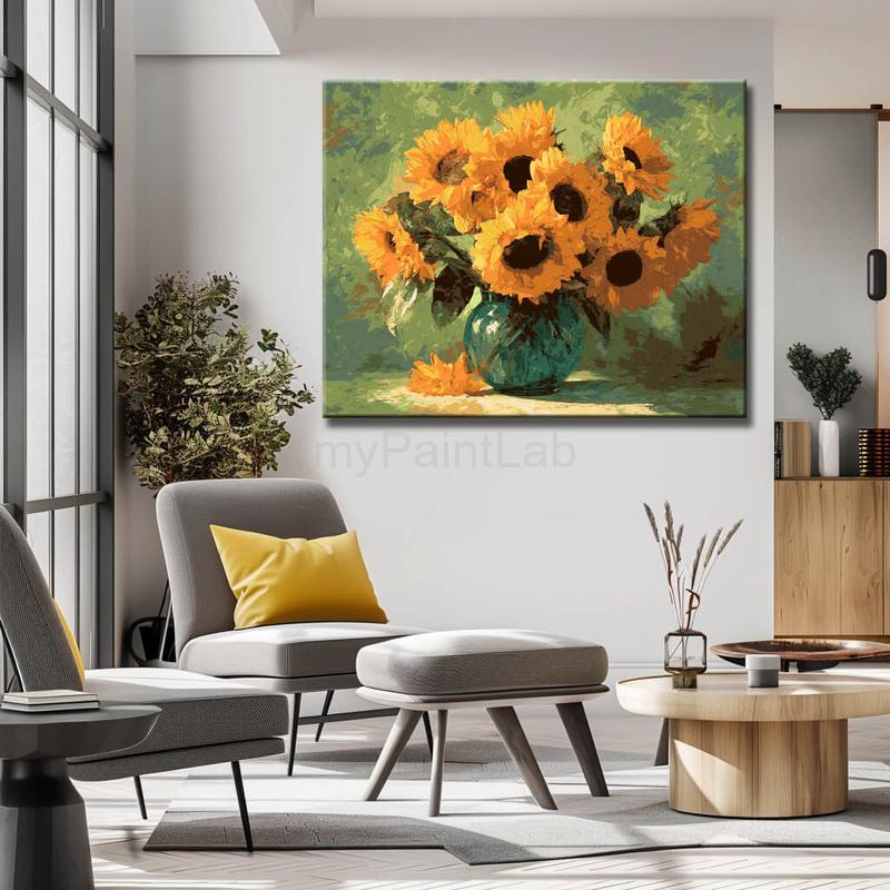 Malen nach Zahlen Sonnenblumenstrauß