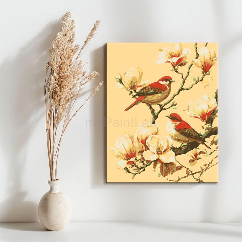 Malen nach Zahlen Vögel und Blüten