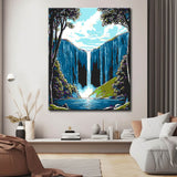 Malen nach Zahlen Landschaft Wasserfall im Gebirge