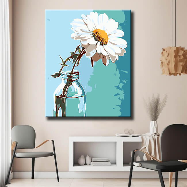 Malen nach Zahlen Kunstmotiv Blume in Vase