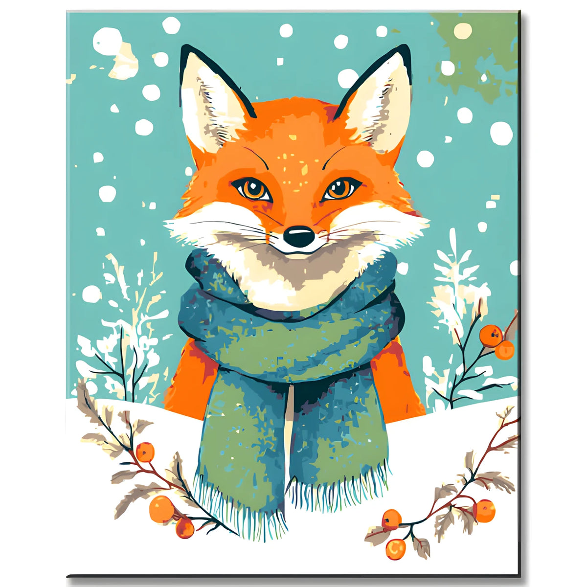 Malen nach Zahlen Fuchs im Winter
