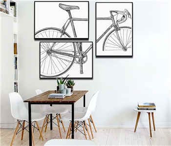 Malen nach Zahlen Fahrrad Rennrad schwarzweiss Sitz
