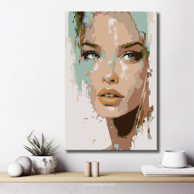 Malen nach Zahlen Abstrakte Kunst Frau Gesicht Modern Art