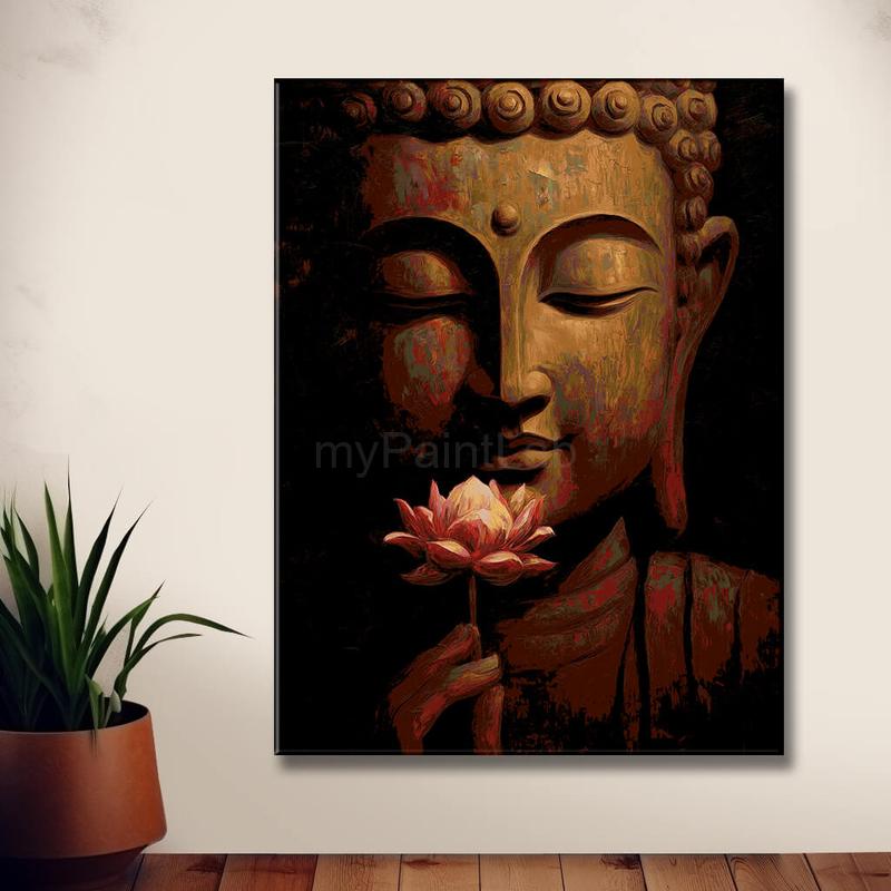 Malen nach Zahlen Buddha Frau Weisse Blume
