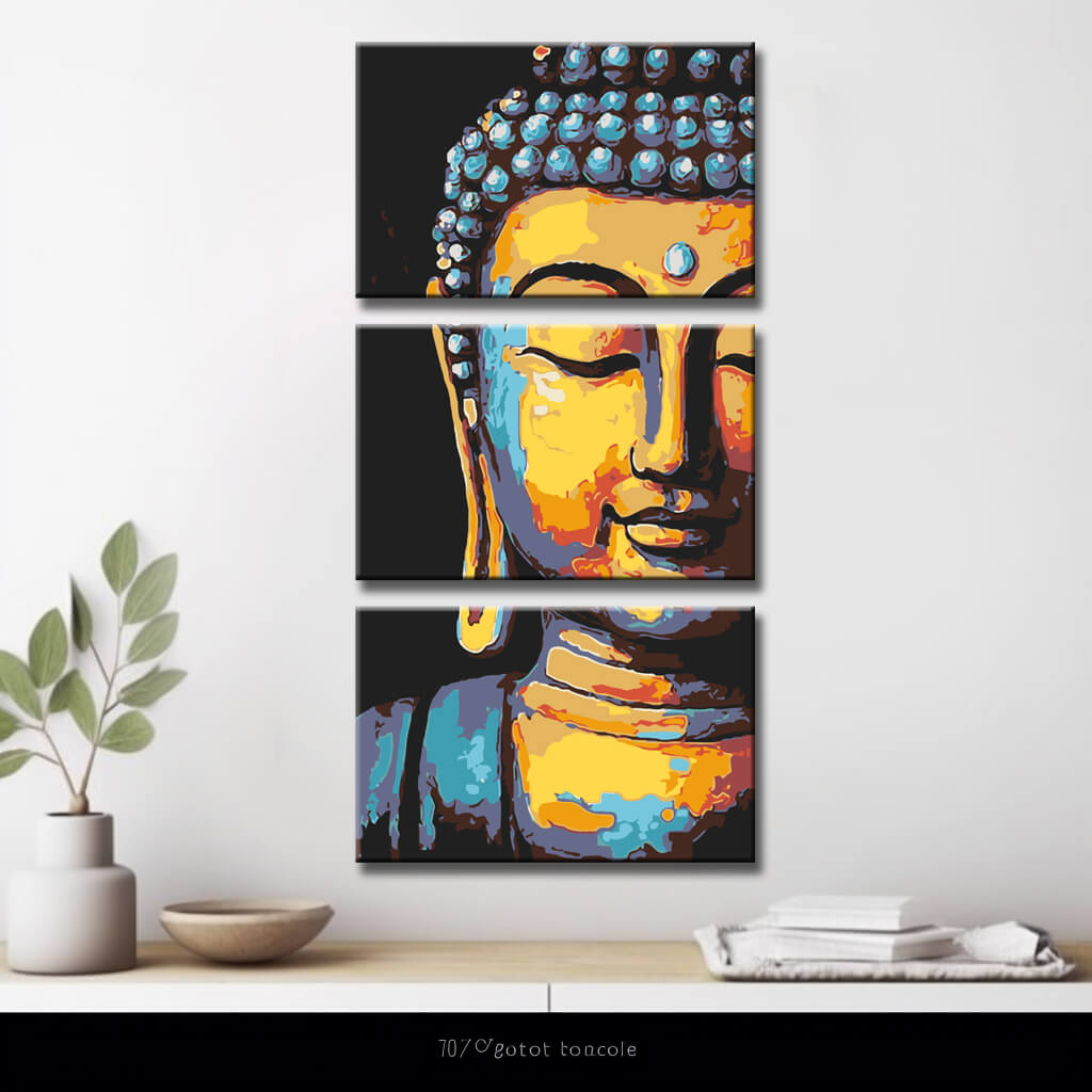 Malen nach Zahlen Schlafender Buddha Tradition - 3-teilig (Triptychon)