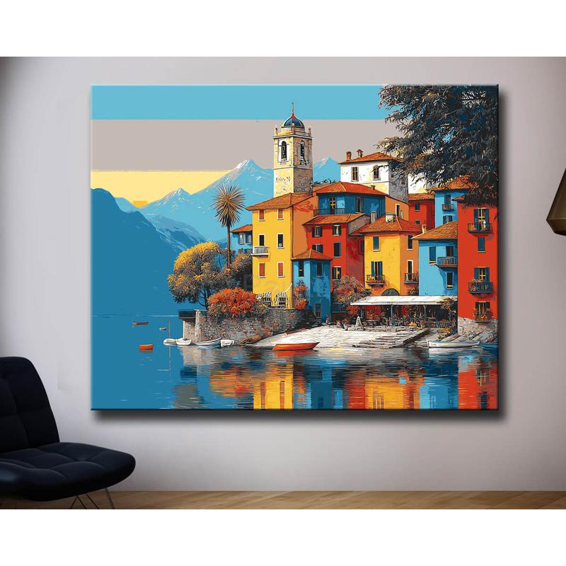 Malen nach Zahlen insel im see italien