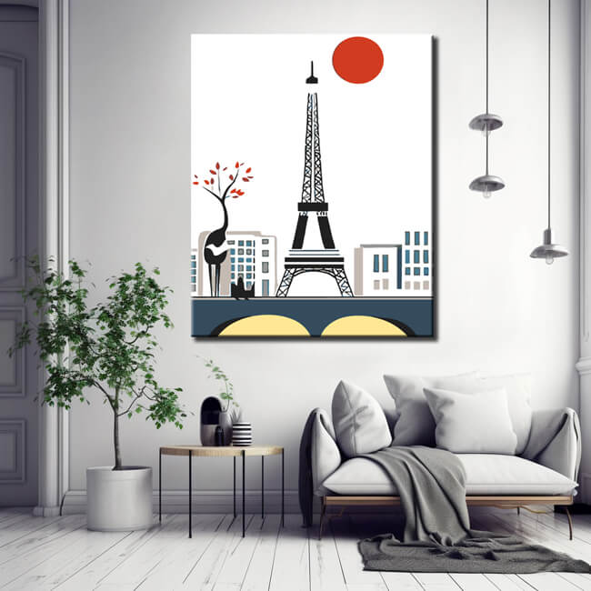 Malen nach Zahlen Paris Eiffelturm Kunst Illustration