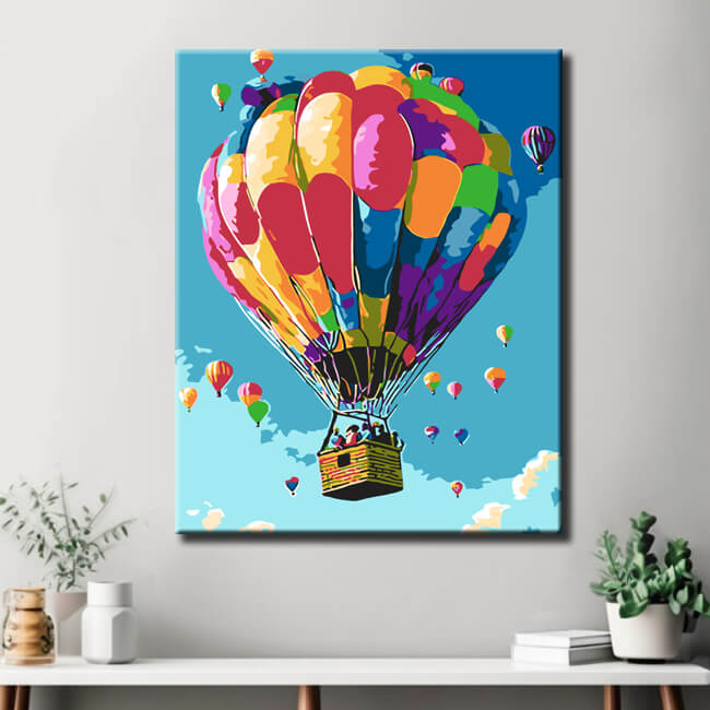 Malen nach Zahlen Bilder Heissluftballon