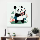 Malen nach Zahlen Comic Panda spielt Gitarre