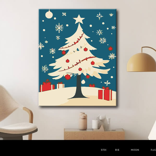 Malen nach Zahlen Weisser Weihnachtsbaum