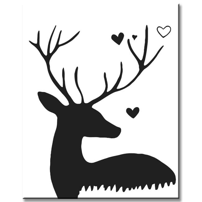 Malen nach Zahlen Scherenschnitt Hirsch Love
