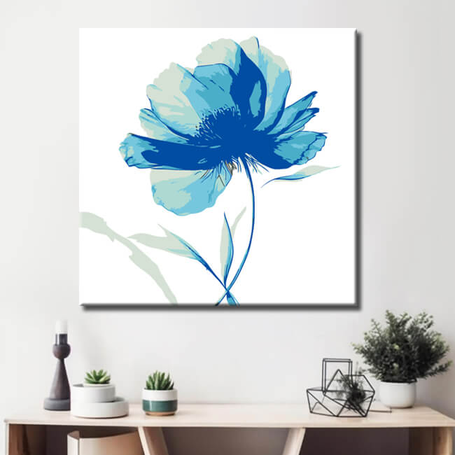 Malen nach Zahlen blaue Blume