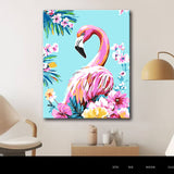 Malen nach Zahlen Flamingo und Blumen
