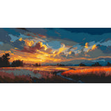 Malen nach Zahlen Landschaft orange