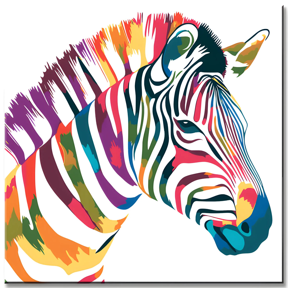 Malen nach Zahlen Zebra bunt