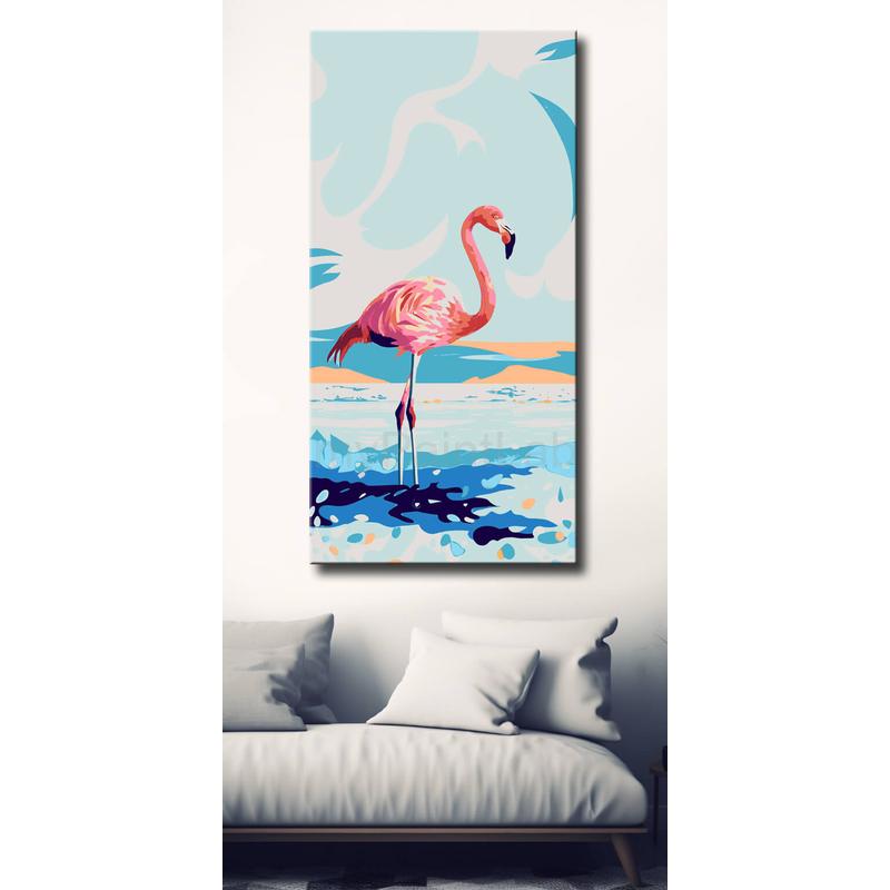 Malen nach Zahlen Flamingo auf Wolken