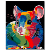 Malen nach Zahlen Maus in Regenbogenfarben TierKunst
