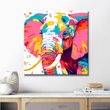 Malen nach Zahlen Elefant in Regenbogenfarben TierKunst
