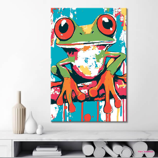 Malen nach Zahlen Frosch Tiere Moderne TierKunst