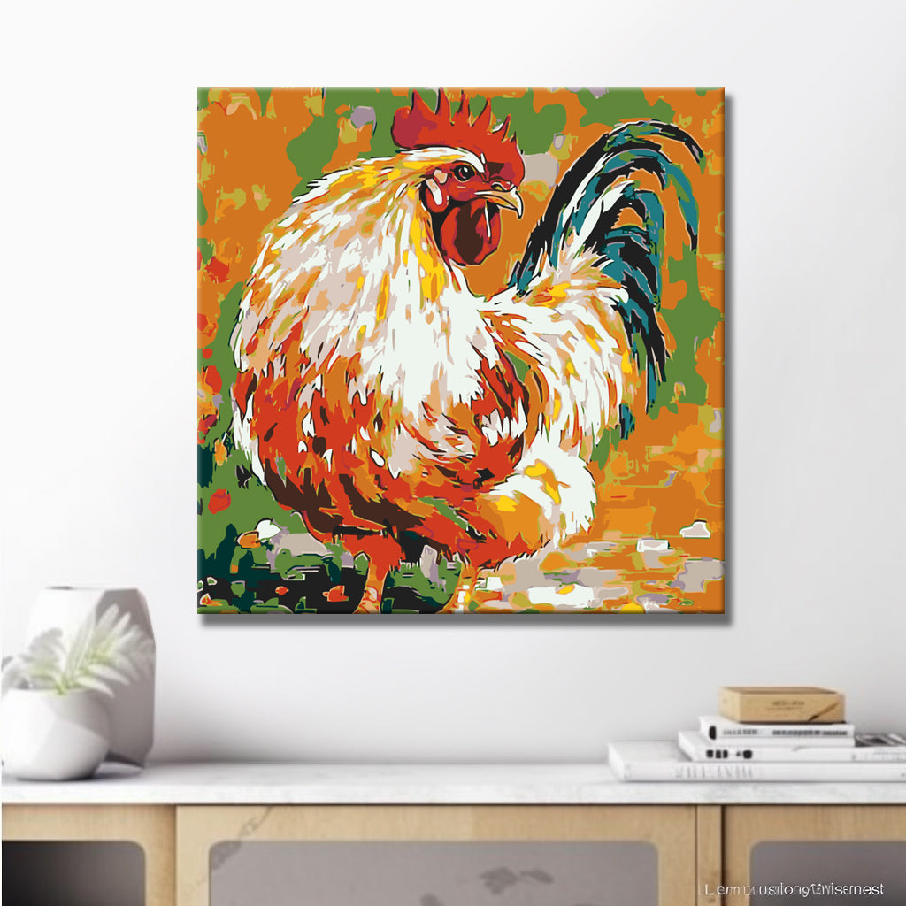 Malen nach Zahlen Hahn Portrait Tiere TierKunst
