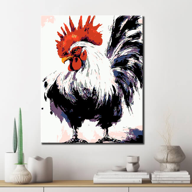 Malen nach Zahlen Hahn Tier Moderne TierKunst