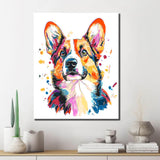 Malen nach Zahlen farbiger Hund Moderne TierKunst