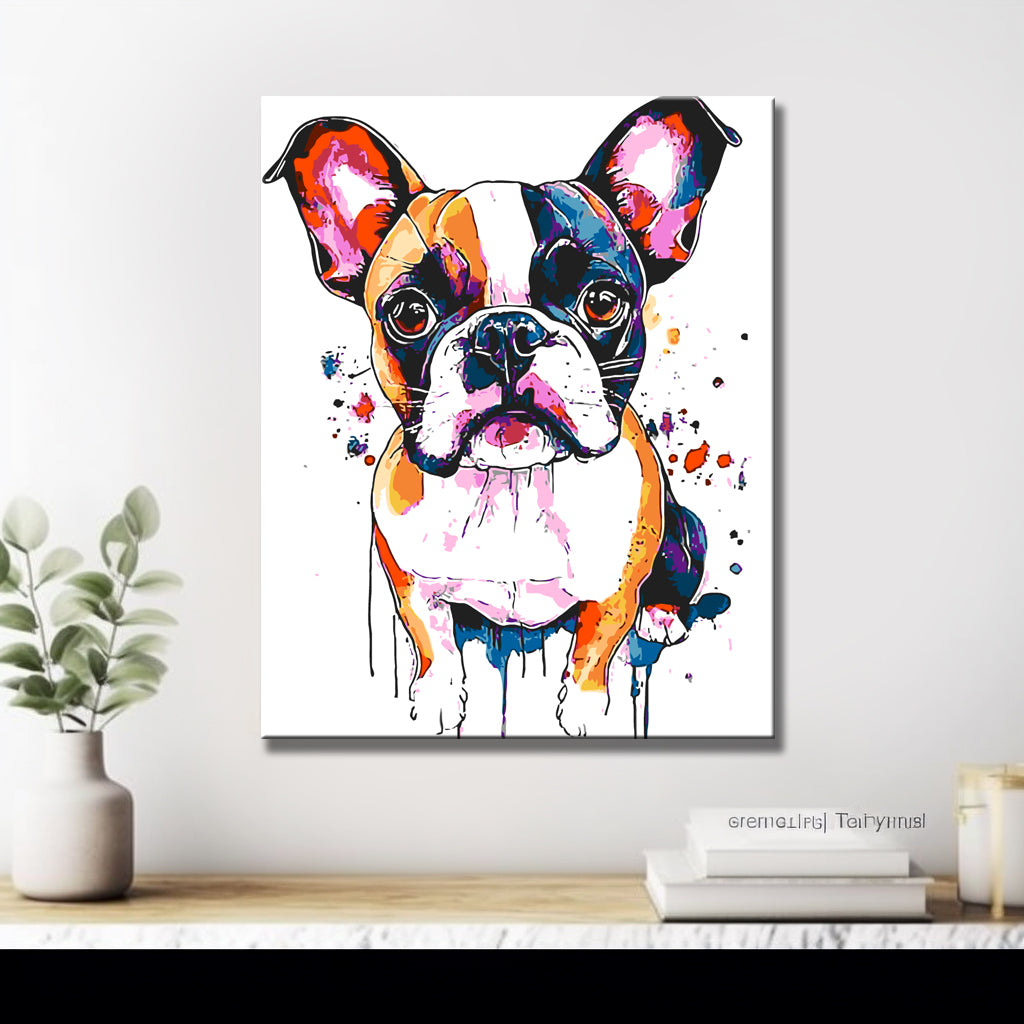 Malen nach Zahlen Mops im Portrait Moderne TierKunst