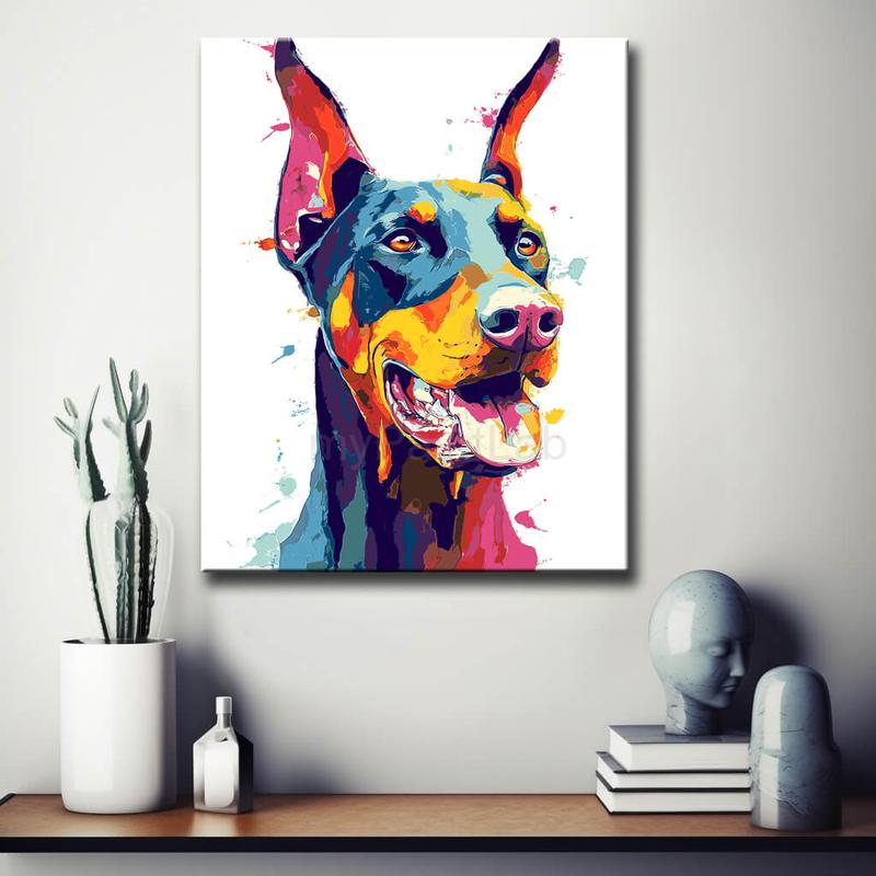 Malen nach Zahlen Hund Dogge Portrait Moderne TierKunst
