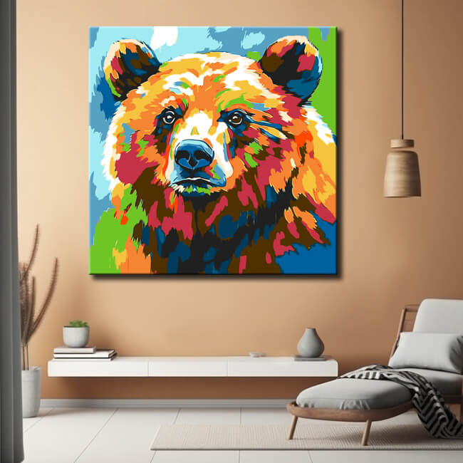 Malen nach Zahlen Bär Moderne TierKunst