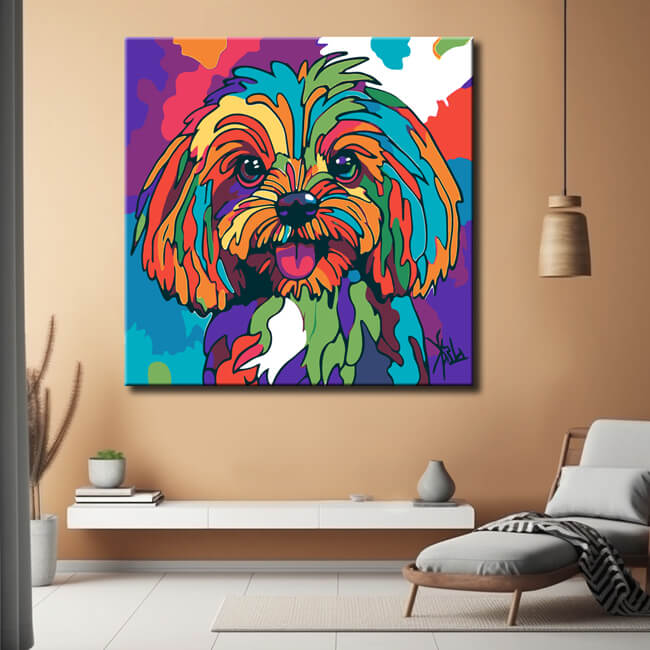 Malen nach Zahlen Kleiner Hund Moderne TierKunst