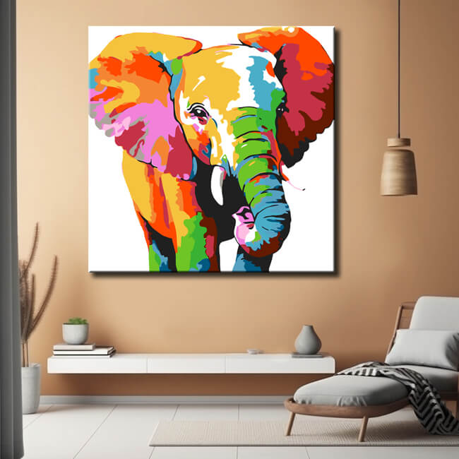 Malen nach Zahlen Kleiner Elefant Portrait Moderne Tierkunst