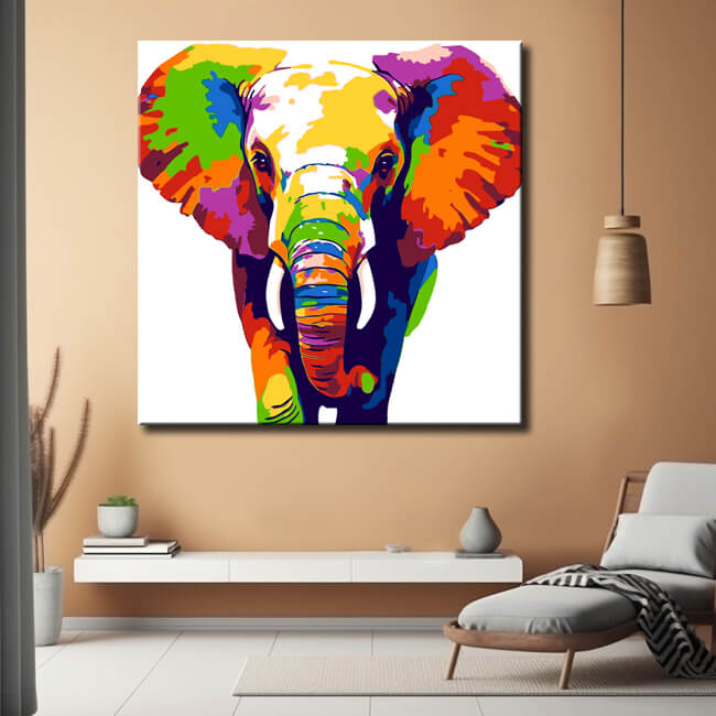 Malen nach Zahlen Kleiner Elefant im Portrait Moderne Tierkunst
