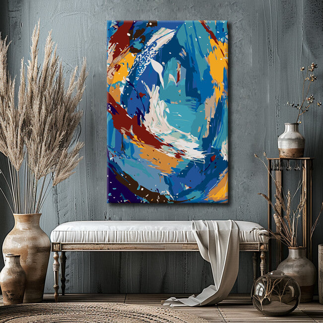 Malen nach Zahlen Abstrakte Kunst Die Welle I