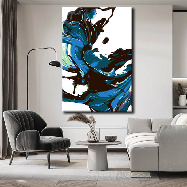 Malen nach Zahlen Abstrakte Kunst Blaue Linie I