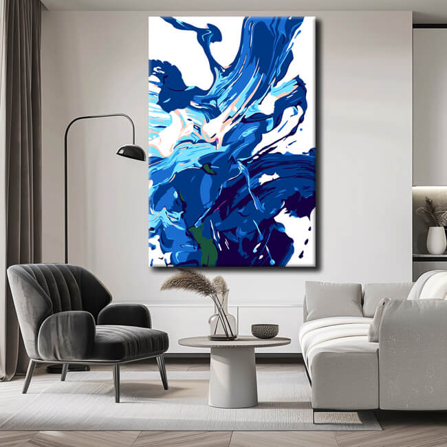 Malen nach Zahlen Abstrakte Kunst Blaue Linie III