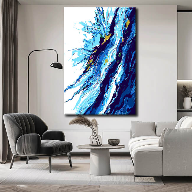Malen nach Zahlen Abstrakte Wasser Kunst I