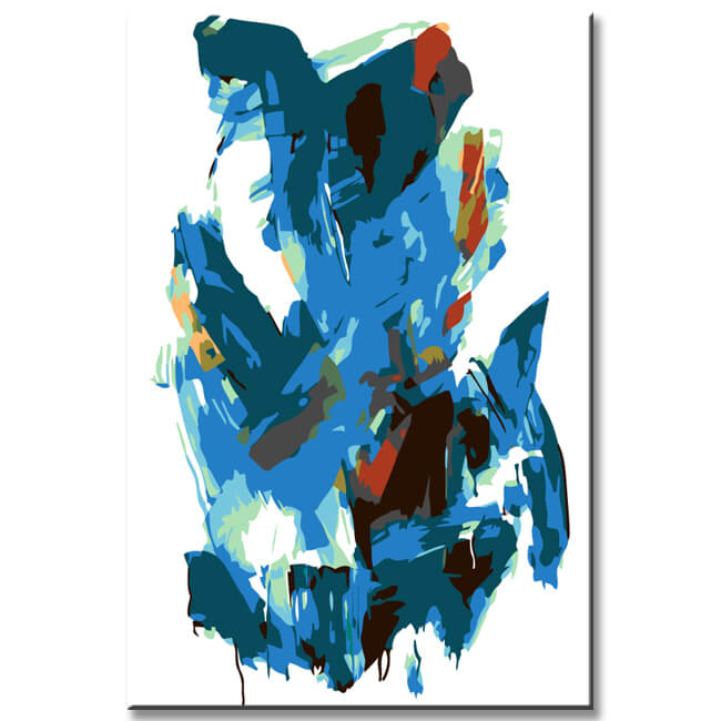 Malen nach Zahlen Abstrakt Blaue Fusion I