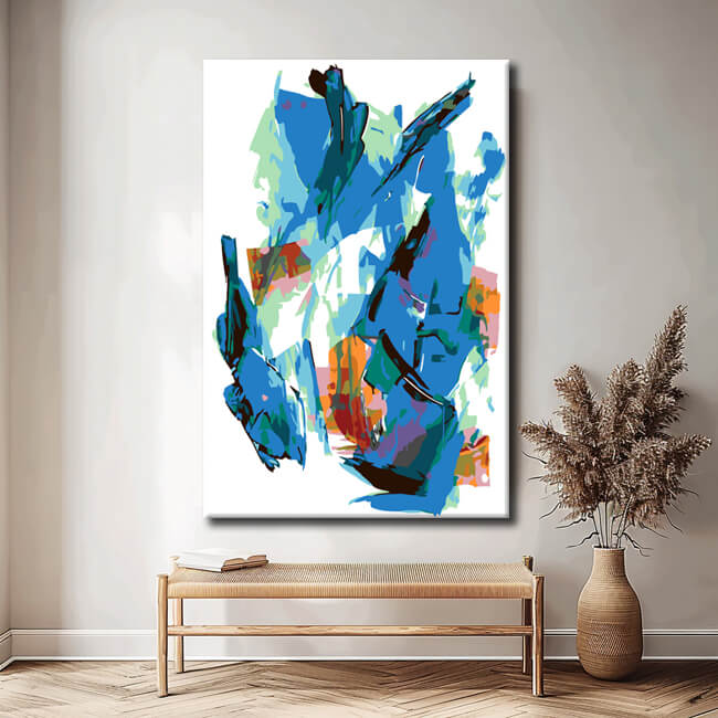 Malen nach Zahlen Abstrakt Blaue Fusion II