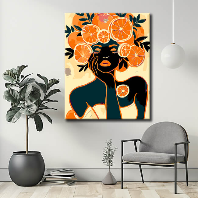 Malen nach Zahlen Abstrakte Kunst Tangerine