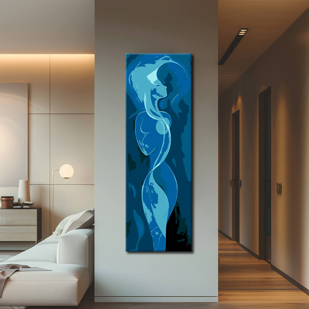 Malen nach Zahlen Panorama Abstrakt Blaue Harmonie