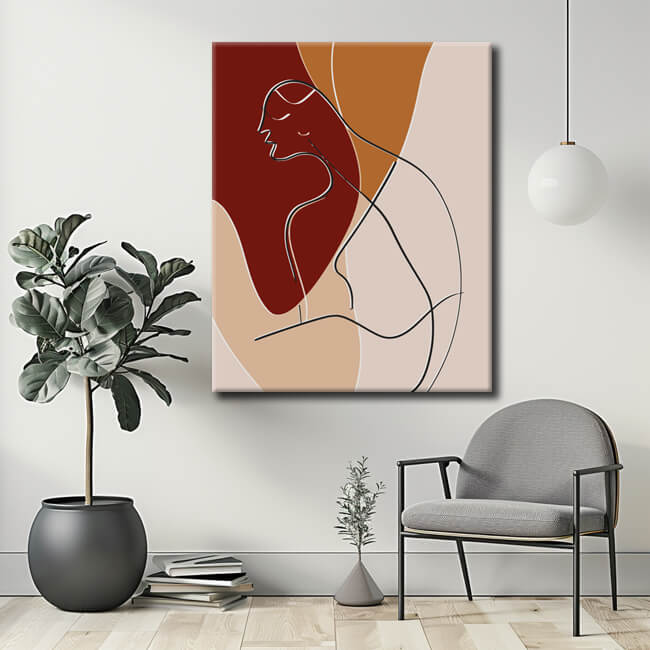 Malen nach Zahlen Minimalismus Frauenkörper LinienKunst
