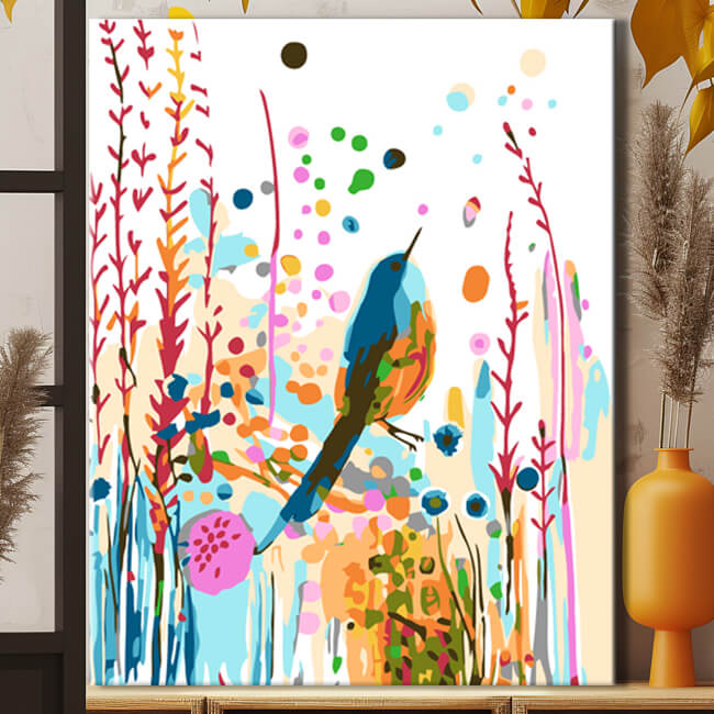 Malen nach Zahlen Vogel Kunst Abstrakt Nähe des Himmels