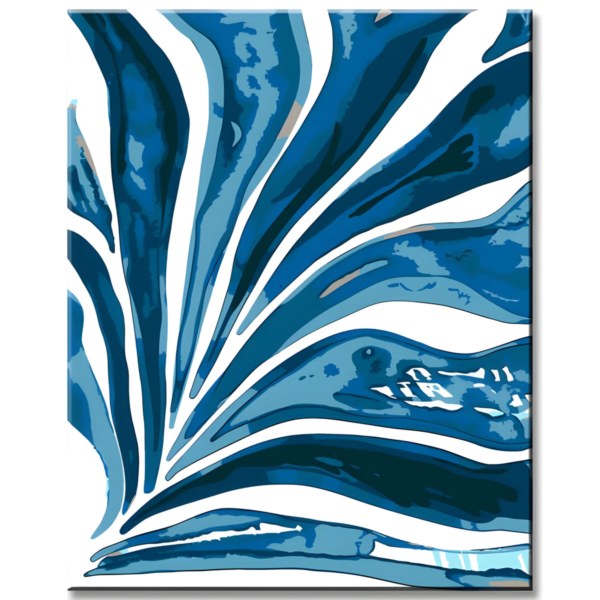Malen nach Zahlen Blaues stilisiertes Blatt I