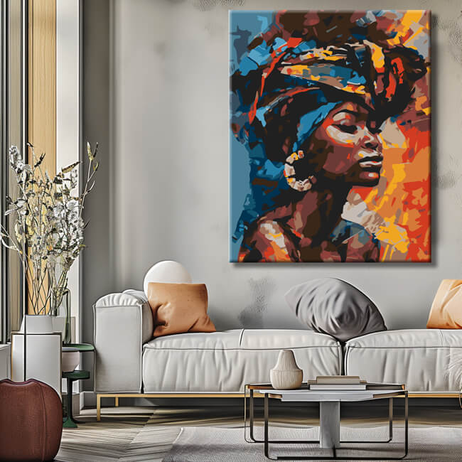 Malen nach Zahlen Abstrakte Afro Kunst Verlieben