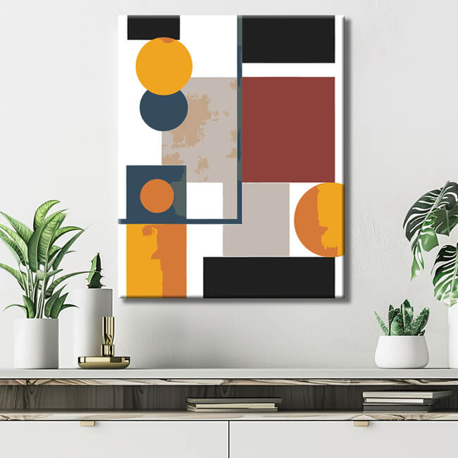 Malen nach Zahlen Abstrakte Geometrie Kunst