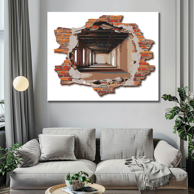 Malen nach Zahlen FotoKunst Loch in der Wand